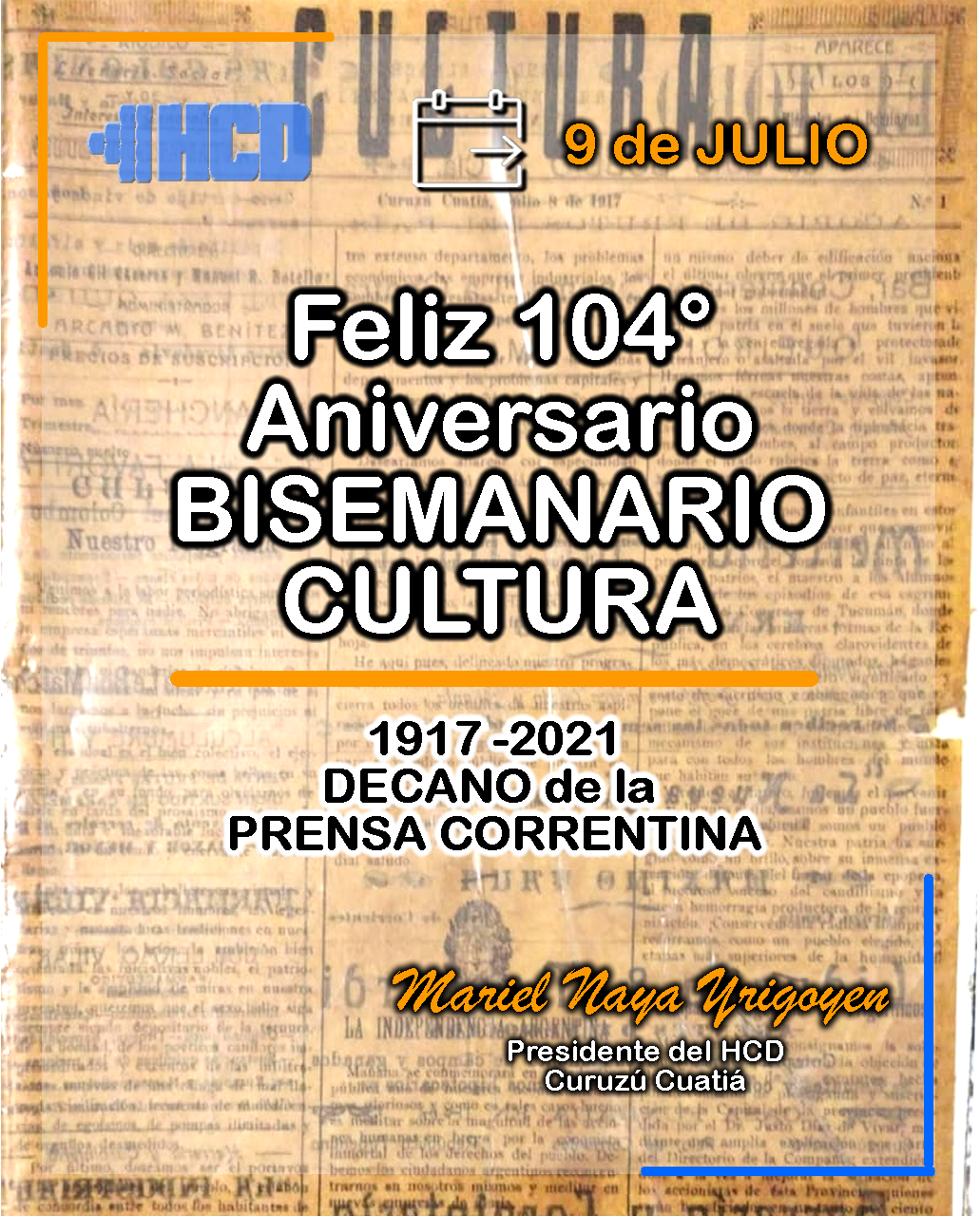 104 ° Aniversario Bisemanario Cultura